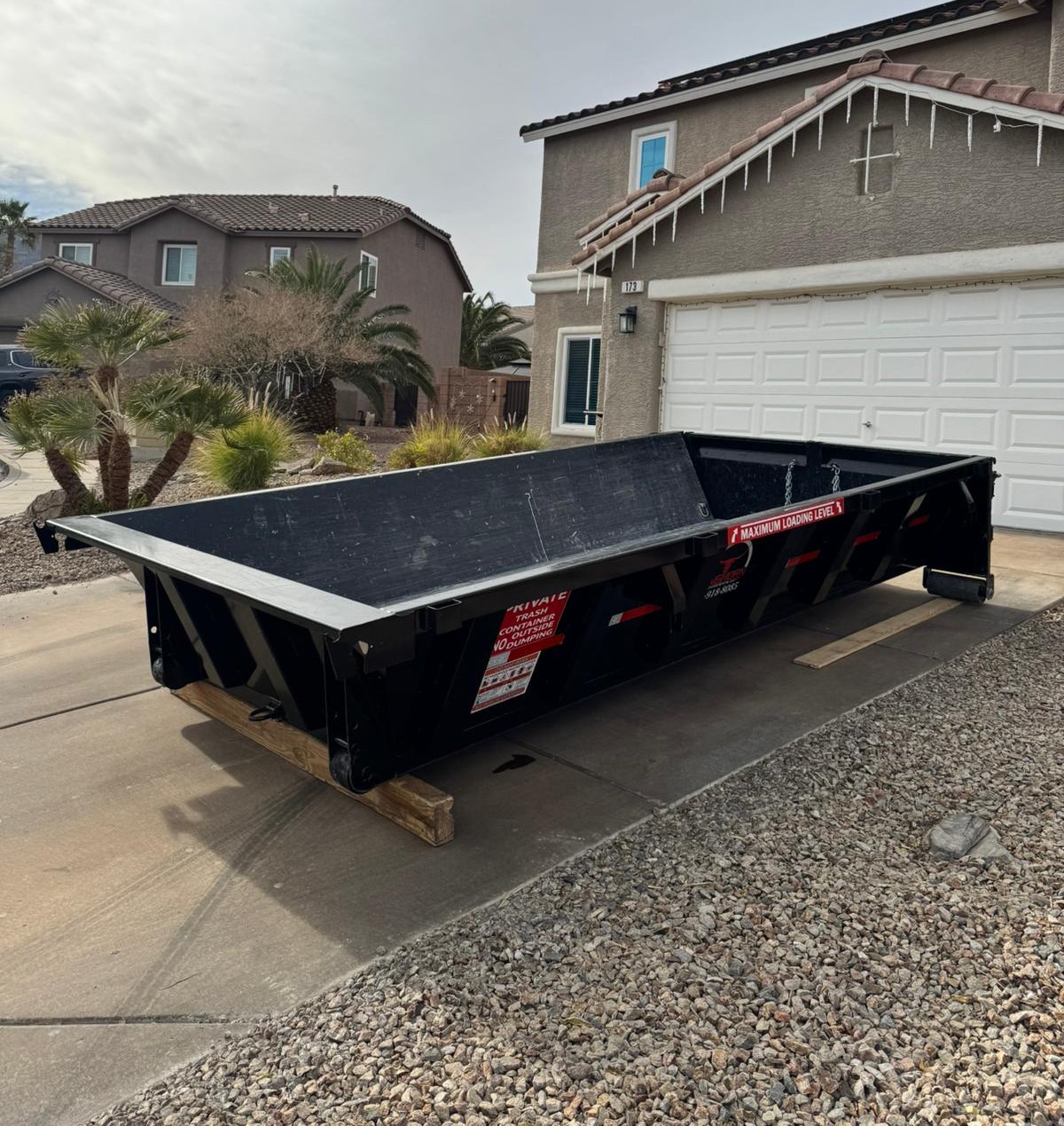 9 yard dumpster rental ideal for concrete disposal and heavy dirt in Henderson, NV.